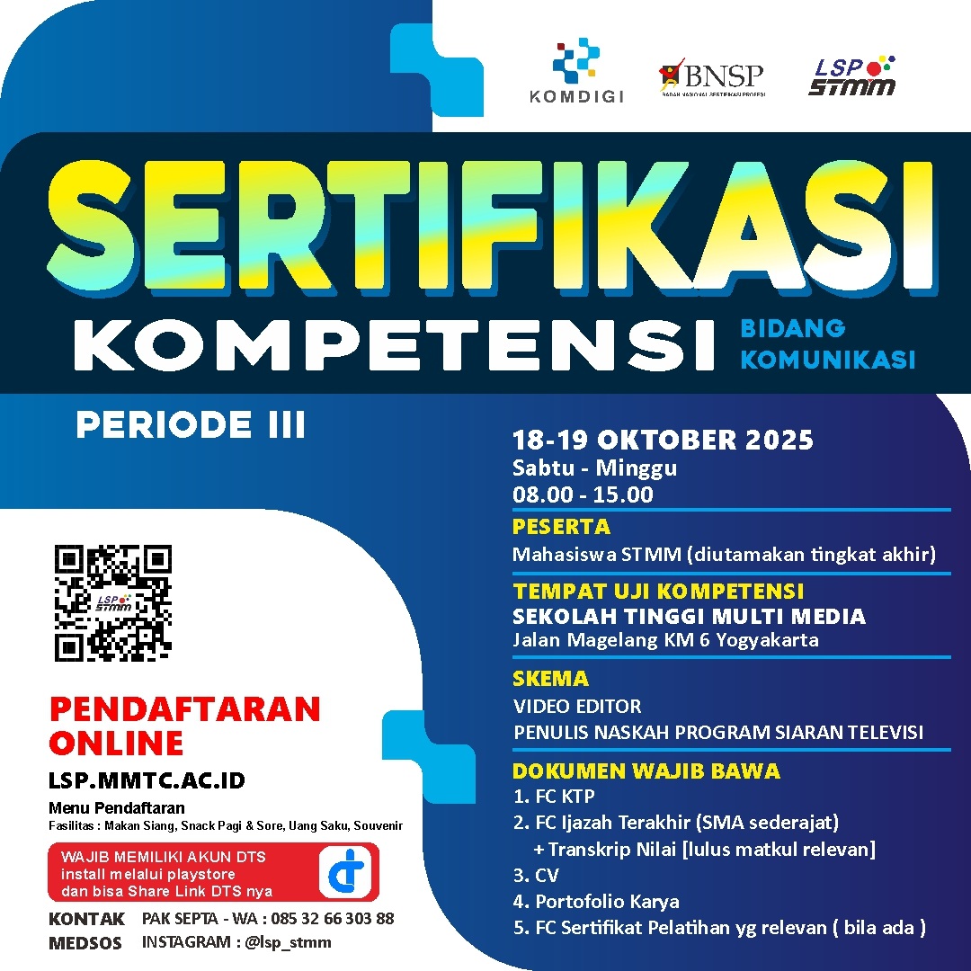 Sertifikasi Kompetensi Bidang Komunikasi 2025 Periode III
